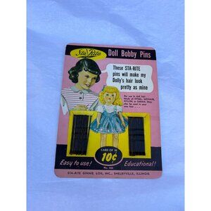 Sta-Rite Doll Bobby Pins #266 Package Card Vintage Hair Accessories Dolls 1950s